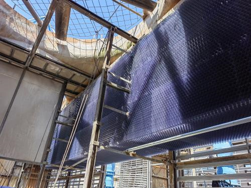 不锈钢冷却塔厂家解析玻璃钢冷却塔的灌浆及拆嘴过程(3500立方玻璃钢冷